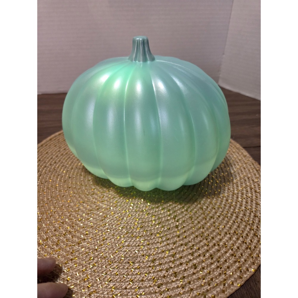 Light Up Jack O Lantern, Halloween, Turquoise - Picture 4 of 8